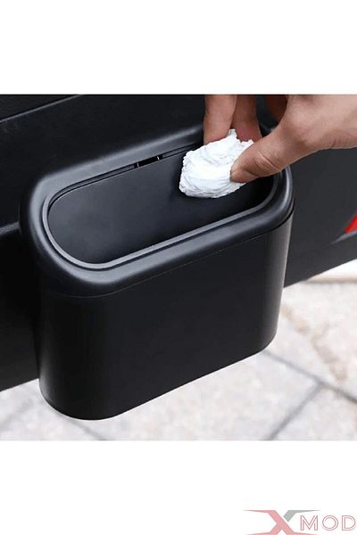XMOD Auto Trash Can Car Garbage Bin Auto Lid Black