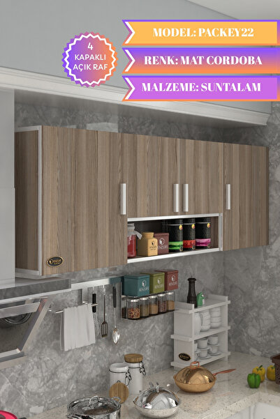 Kenzlife Hazır Mutfak Packey22 Crd 060*180*22 Mutfak Banyo Dolabı Kapaklı Raflı