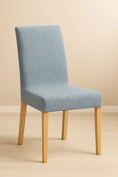 Özlü Home Κάλυμμα καρέκλας Jacquard, Ελαστικό, Ελαστικό Κάλυμμα Καρέκλας, 1 Τεμάχιο Μπλε