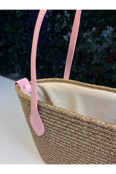 MaVaux حقيبة كتف مبطنة من الداخل بمقبض خاص بمظهر Miami Straw