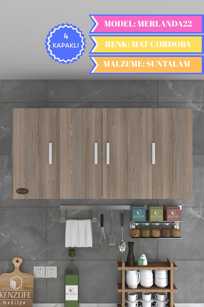 Kenzlife Hazır Mutfak Merlanda22 Crd 060*120*22 Mutfak Banyo Dolabı Kapaklı R...