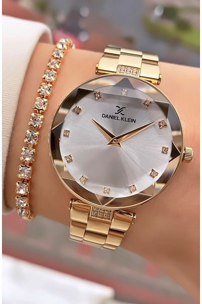 Daniel Klein Gold Color Women's Wristwatch with 2 Years Warranty - Bracelet
