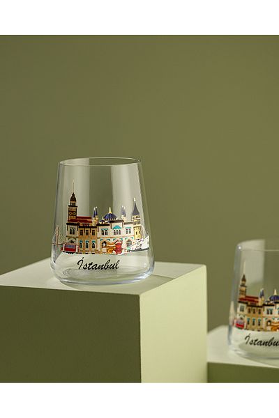 Madame Coco Istanbul City Set of 2 Water Glasses - Transparent