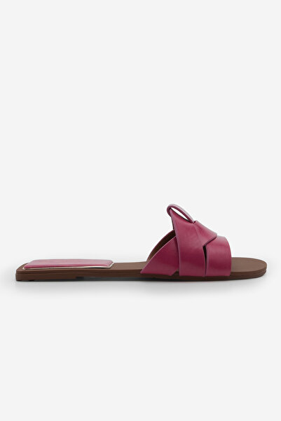 Marjin Women's Banded Daily Slippers Siyso Fuchsia