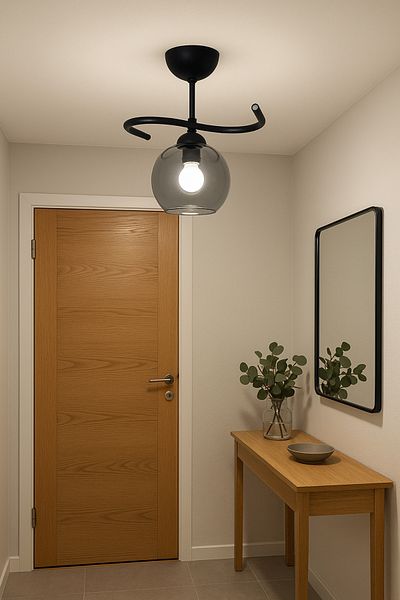 Modavize Fuji Living Room Black Smoked Single Chandelier - Kitchen Bedroom Hall
