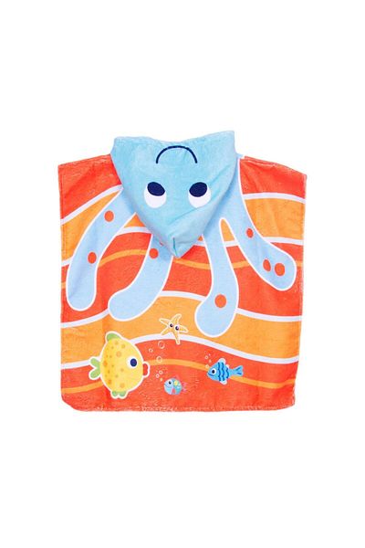 Kidaxi Octopus Patterned Poncho 2-4-6-Year-Old