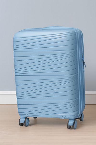 Generic W.o.k 24" Lightweight-compact Hard Shell Travel Trolley-polypropylene, Number Lock –(BLUE)