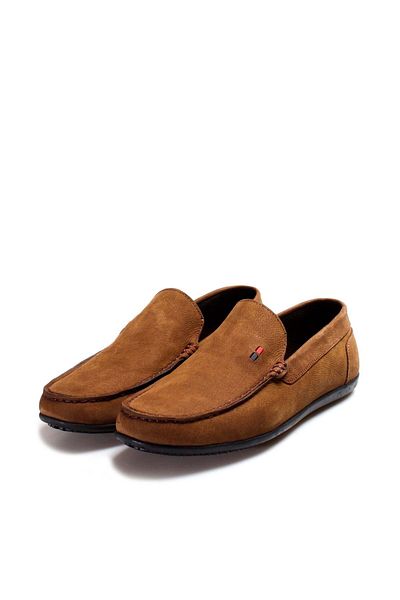 Ayakkabıhane Εσωτερικά και εξωτερικά Γνήσιο Nubuck Leather Tobacco Ανδρικά Loafer Casual Παπούτσια Ah078151311502