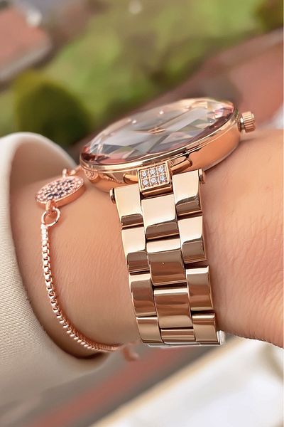 Daniel Klein Brand Rose Gold Color 2 Years Warranty Small Case Women's Wristwatch - Bracelet