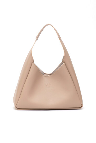 SHAKA Mink Shk19 Faux Leather Zippered Makeup Bag Hand and Shoulder Bag with Snap Closure E:33 L:15 W:10 Cm