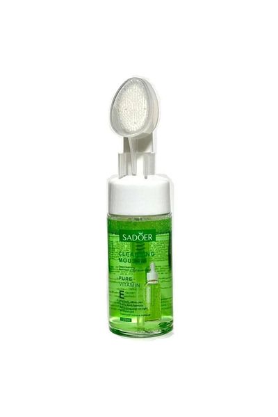 SADOER Sadour Foaming Cleanser with Silicone Brush for Cleansing and Brightening the Skin with Organic Vitamin E Extract - 120ml
