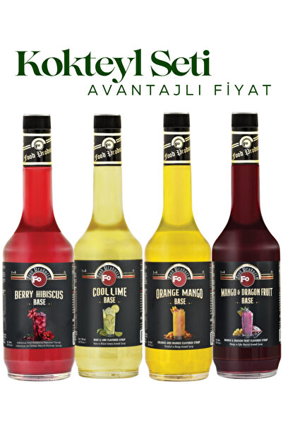 FO 4'lü Kokteyl Seti Cool Lime  Berry Hibiskus Portakal Mango Mango Ejder