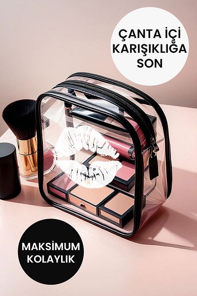 KAYOUBI Organizator de valiză pentru bagaje, profesionale, transparente, pentru îngrijire de călătorie, cosmetice pentru plajă