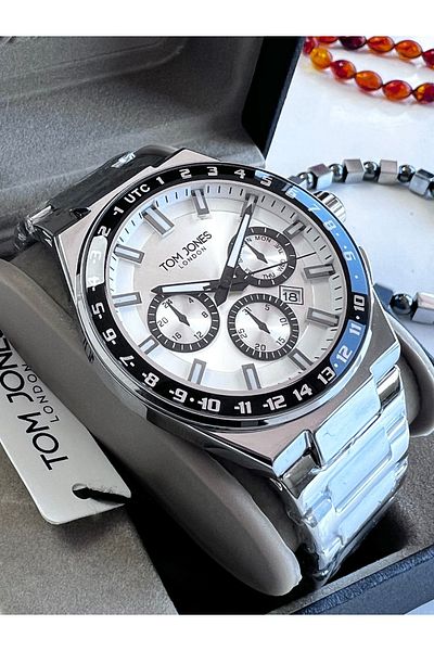 Tom Jones Men's Wristwatch with Steel Calendar 3 Atm Waterproof 2 Years Warranty Tjsb9Ip2