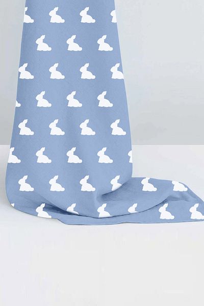 DEUX LAPINS Mono Lapin Royal Blue Muslin Baby Cover 100X100Cm