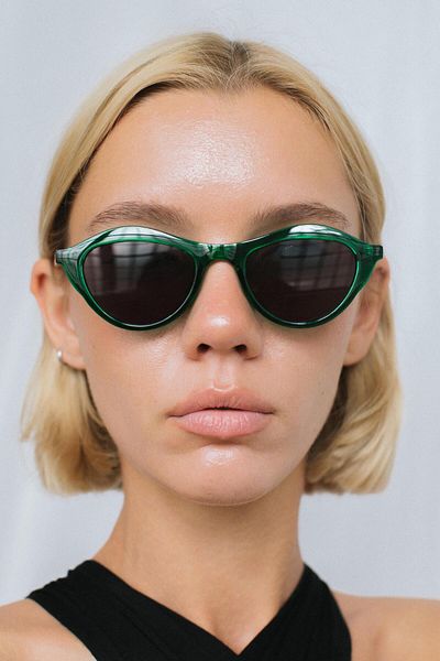 Bilge Karga Magpie - Green Leopard Black Sunglasses