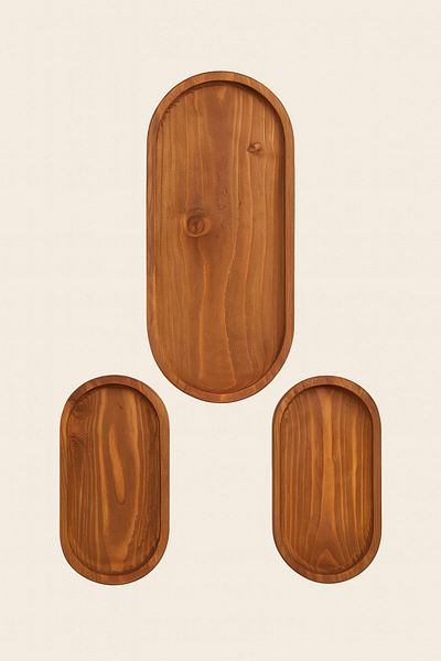 Mirilliahome Set of 3 Wooden Presentation Plates – Natural Serving and Breakfast Presentation Plates