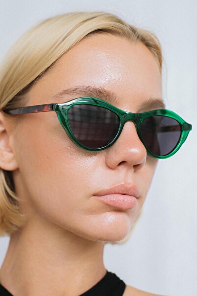 Bilge Karga Magpie - Green Leopard Black Sunglasses