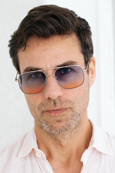 Bilge Karga Gregor Silver Blue Orange Sunglasses for Men