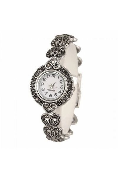 OEM Ceas Argint Femei Cu Marcasite Inimioare Forever