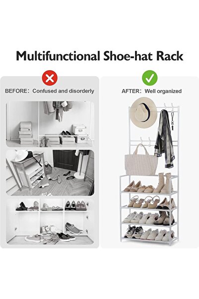 Primo Plus 5-tier Stainless Steel Shoe And Coat Rack