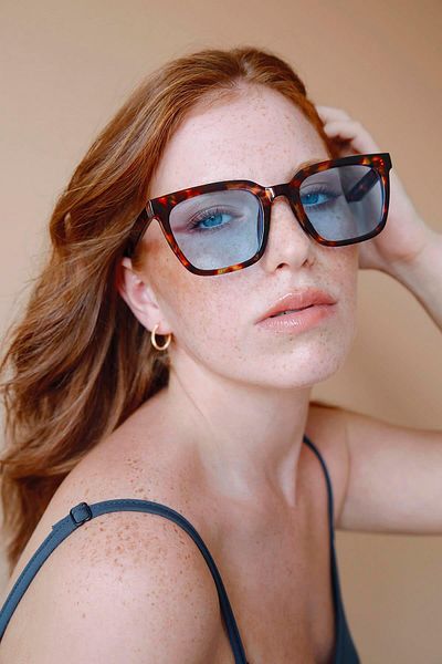 Bilge Karga Victor Leopard Blue Sunglasses