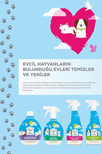 Coco Lola Dezenfektan Sprey-Bakteri ve virüslerin %99,9'unu öldürür ve kokuları temizler-500ml