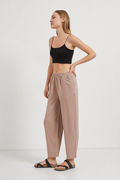 Arma Life Women's Balloon Fit Elastic Waist Loose Mink Trousers