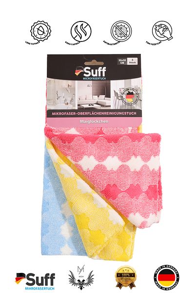 Suff Müge (Vallet Lamp) 3-Piece Microfiber Surface Cleaning Cloth (32 X 32 cm)