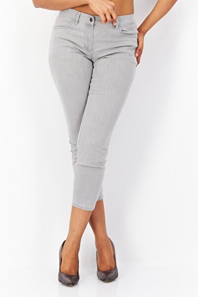 Gerry Weber Kadın مقاس عادي Yıkanmış Kot Pantolon، Açık Gri