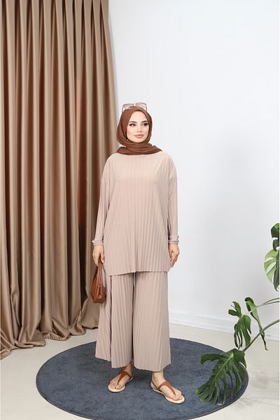 NİSUM MODA Pleated Trousers Set