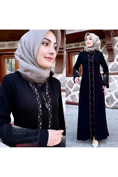 sümeyra Ferace de broderie Yakamoz