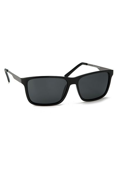 Di Caprio Men's Black Rectangular Daily Polarized Glass Sunglasses Dc1619Black