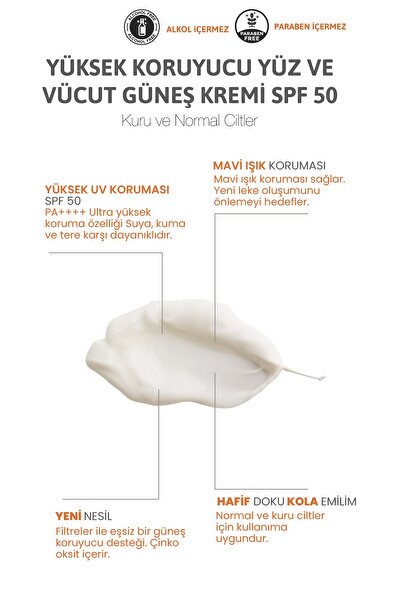 Reshell Spf 50 Yüksek Koruyucu Vücut Güneş Kremi Nemlendirici 50 ml