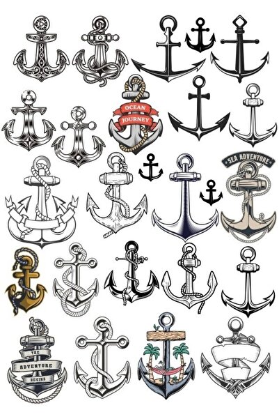 Reysa Tasarım مجموعة ملصقات مرساة البحر مكونة من 25 قطعة للهاتف والكمبيوتر ال...