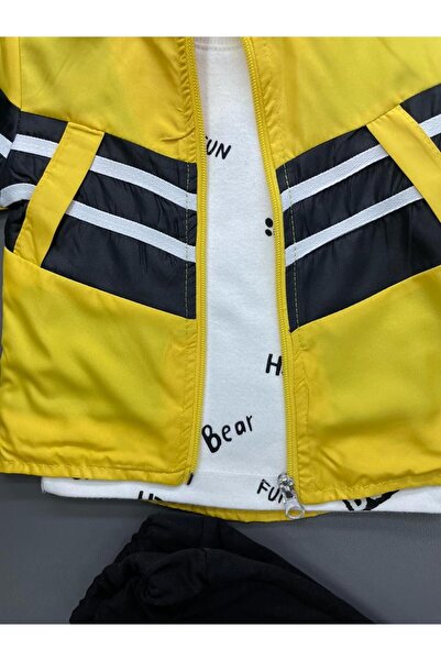 ZİMBOO ERKEK BEBEK TAKIM MİCRO VEREV ŞERİTLİ YAĞMURLUK 3 LÜ AYLIK TAKIM