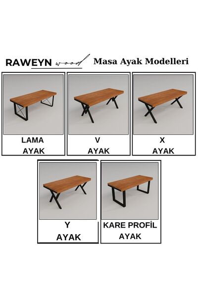 raweyn Dogal Ahşap Lotus Toplantı Masası 100*240*76 Cm-Ceviz Pürüzsüz