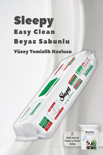 Sleepy 4 XL Mopa Compatible White Soap Cleaning Towel and 50 Gr Rosie Cotton