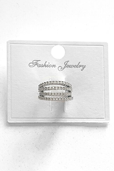 fk studio design Zirkon Taşlı 4 Şeritli Earcuff Kıkırdak Küpe