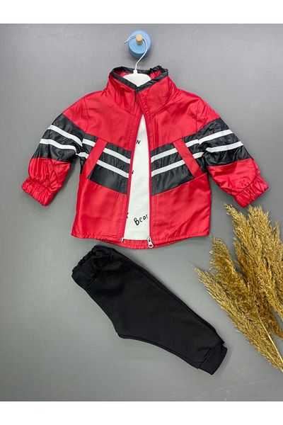 ZİMBOO BABY BOY SET MICRO VEREV STRIPED RAINCOAT SET OF 3 MONTHS