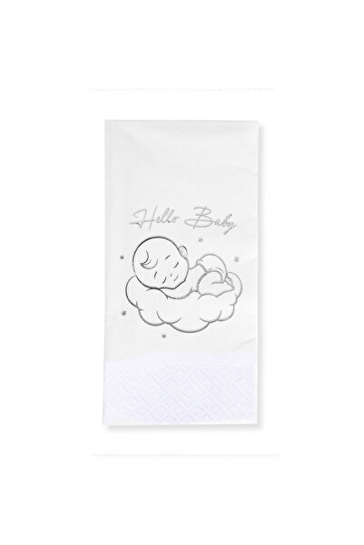 Story 33 × 33 سم مناديل ورقية فضية هالو بيبي منقوشة 16 قطعة مناديل ورقية بيضا...