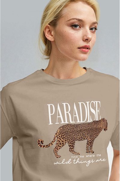 Millionaire Dámské tričko Leopard motivy Relax Fit Regular střih