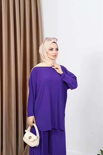 NİSUM MODA Piliseli Pantolonlu Takım