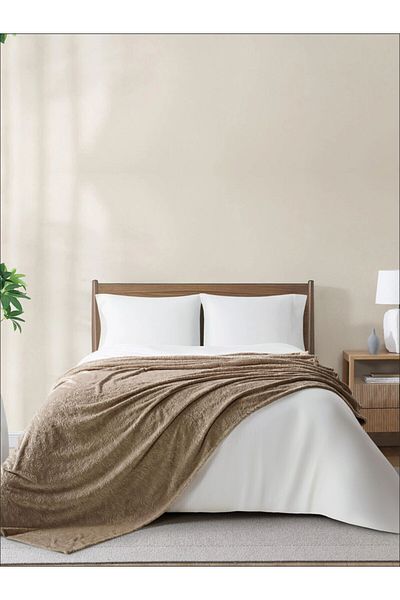 Donetella Single Size Fleece Blanket 170x210 cm, Floral Texture Soft & Cozy, 350 GSM for Bed & Sofa