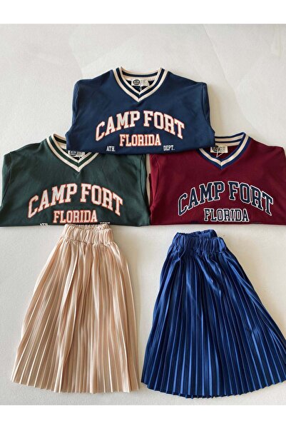 rg kidsstore Коротка спідниця з плісировкою для підлітків - 2-х частинний комплект з принтом спереду