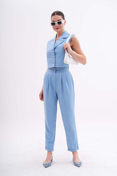 Shine Fine Set Vestă și Pantaloni - Guler Jachetă
