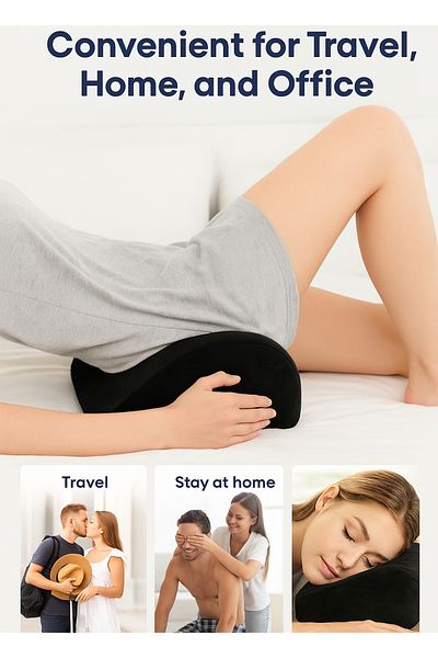 F.A.M.S Leg Positioner Inflatable Pillow, Supports Legs, Hips & Back, With Storage Bag & Manual Pump