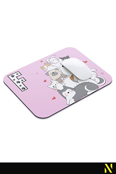 nilizma F-Letter Сладко животинско мотивовано ергономично подложка за мишка - 22 cm x 18 cm - Неплъзгаща се основа