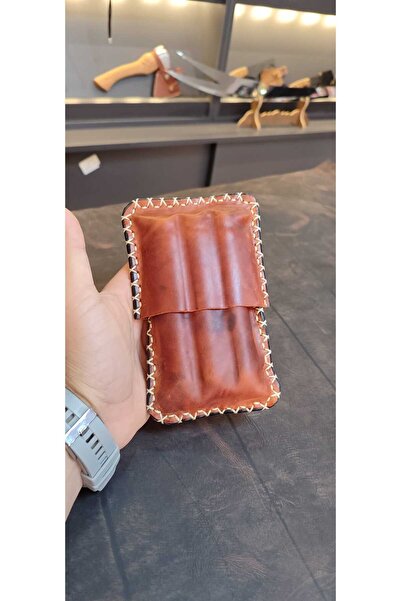 MR-BBQ Hakiki Deri El Yapımı Puro Kılıfı Puroluk