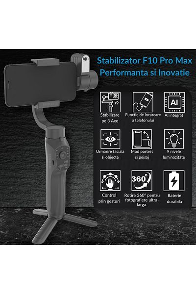INOMEVIX Stabilizator imagine pentru telefon 3 Axe, INOMEVIX® F10 PRO MAX